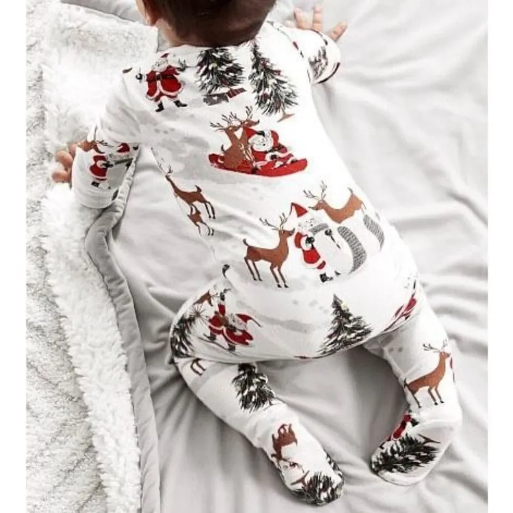 Pottery Barn Kids & Hatley Kids Bundle Christmas Santa Nursery Sleepwear Footsie